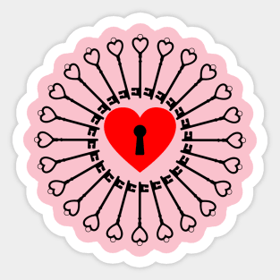 Key to my Heart lock design Sticker